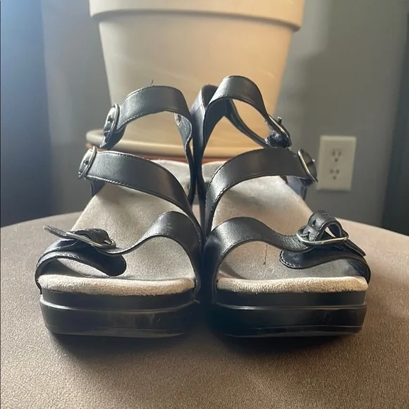 Dansko Sacha Black Comfort Sandal Women's 9.5/40 Euro Wedge Summer - Picture 4 of 9